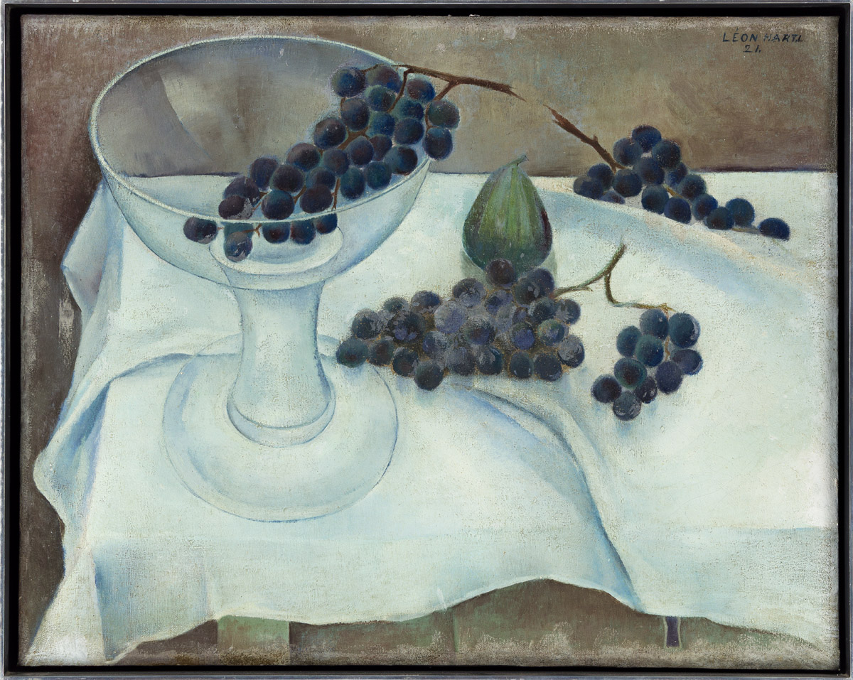 LÉON HARTL (1889-1973) Still Life with Grapes and Glass Bowl.